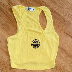Tiger Mist Yellow Tank Top Malibu Crop Size Small